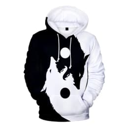 Yin Yang Wolf 3D Printing Men/Women Autumn Winter Tai Chi Wolf Anime Hoodies Sweatshirt Long Sleeve Hoodie Harajuku Cartoon Tops