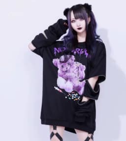 Mine Subculture Cartoon Bear Zipper Sweatshirt Jacket Women's Japanese Clothes 2024 Autumn New Oversized Hoodies Long Y2k Top