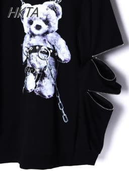 Mine Subculture Cartoon Bear Zipper Sweatshirt Jacket Women's Japanese Clothes 2024 Autumn New Oversized Hoodies Long Y2k Top