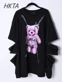 Mine Subculture Cartoon Bear Zipper Sweatshirt Jacket Women's Japanese Clothes 2024 Autumn New Oversized Hoodies Long Y2k Top