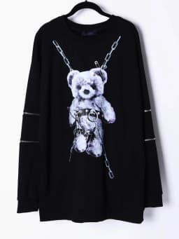 Mine Subculture Cartoon Bear Zipper Sweatshirt Jacket Women's Japanese Clothes 2024 Autumn New Oversized Hoodies Long Y2k Top