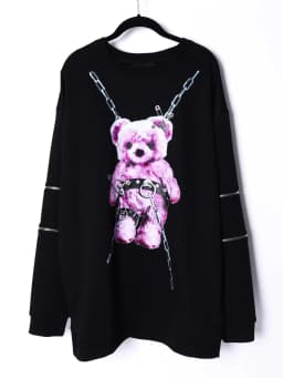 Mine Subculture Cartoon Bear Zipper Sweatshirt Jacket Women's Japanese Clothes 2024 Autumn New Oversized Hoodies Long Y2k Top