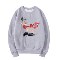 Fly Atlantic Princess Diana Sweatshirt Retro 80s Sporty Crewneck Winter Clothes Women Aesthetic Sweaters Casual Long Sleeve Tops