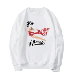 Fly Atlantic Princess Diana Sweatshirt Retro 80s Sporty Crewneck Winter Clothes Women Aesthetic Sweaters Casual Long Sleeve Tops