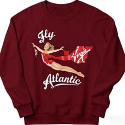 Fly Atlantic Princess Diana Sweatshirt Retro 80s Sporty Crewneck Winter Clothes Women Aesthetic Sweaters Casual Long Sleeve Tops