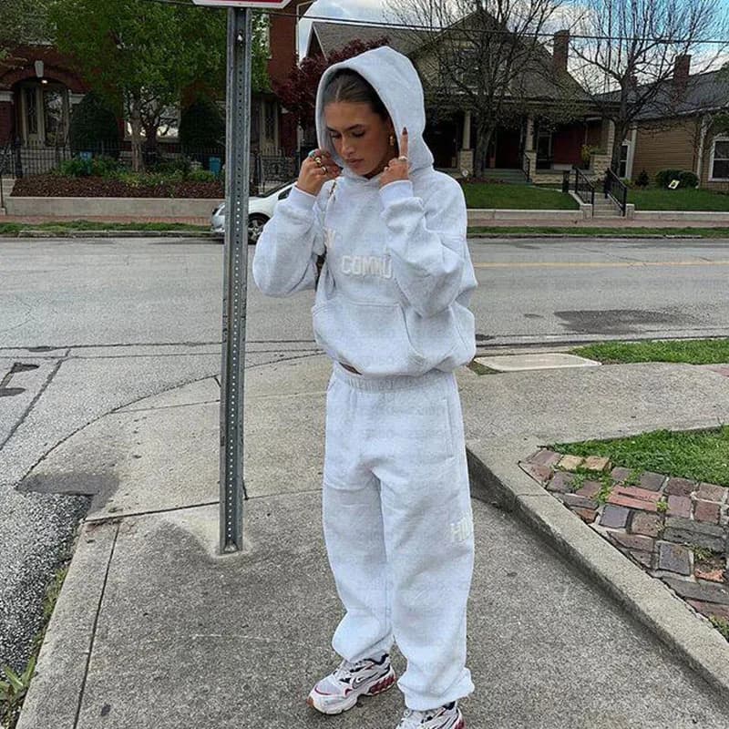 Unisex Fashion Sportswear Harajuku Sweatshirt Streetwear Women's Hoodie Pants Pullover Top Sweatpants Men's Jacket Clothes