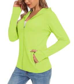 TACVASEN Summer Full Zip UPF50+ Sun Protection Hoodies Jackets Womens Long Sleeve Casual Shirt Hooded Jacket Hiking Running Tops