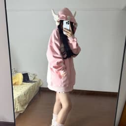 Japanese dopamine style cute star angel wing women's top autumn and winter loose hooded women's hoodie sweet style