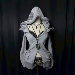 Millennium Y2k Spicy Girls Style Slimming Zipper Hoodie Autumn/Winter Gothic Vintage Fashion Streetwear Versatile Thin Hoodie Em