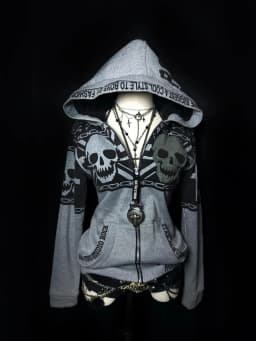 Millennium Y2k Spicy Girls Style Slimming Zipper Hoodie Autumn/Winter Gothic Vintage Fashion Streetwear Versatile Thin Hoodie Em