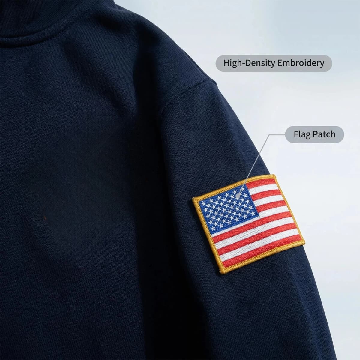 Hot Sell Flag Patch Hoodies Women Sweatshirt Quarterzip Pullover Sport Y2k Streetwear Oversized Casual Clothes