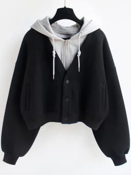 Loose Women's Hoodie Short Cardigan Spring Autumn New Design Sense Small Crowd Matching Open Cardigan Outerwear