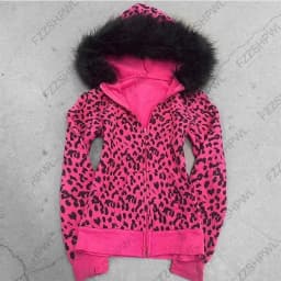 Fashion Cute Leopard print Y2K Hooded sweatshirt Streetwear High street Casual Clothes Chic Unique Classic Minimalist Cool Top