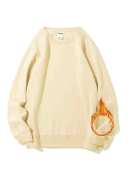 Streamgirl Women Fleece Sweatshirts Autumn Winter Loose O Neck Brown Velvet Pullovers Red Warm Fleece Sweatshirts Women Couple
