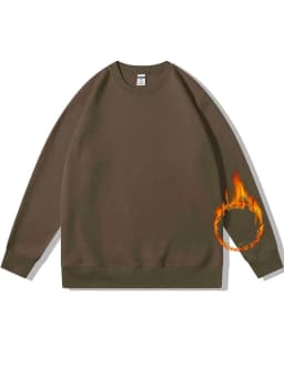 Streamgirl Women Fleece Sweatshirts Autumn Winter Loose O Neck Brown Velvet Pullovers Red Warm Fleece Sweatshirts Women Couple