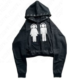American retro y2k millennial dark print hoodie, long-sleeved pullover hoodie, autumn and winter vintage street fashion coat emo