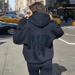 Sequins Wings Hooded Sweatshirt Women's Casual Full Sleeve Hoodies Female Top 2025 Autumn And Winter New Ladies Loose Streetwear