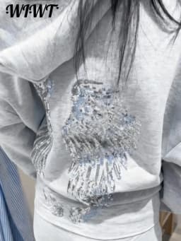 Sequins Wings Hooded Sweatshirt Women's Casual Full Sleeve Hoodies Female Top 2025 Autumn And Winter New Ladies Loose Streetwear