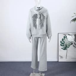 Sequins Wings Hooded Sweatshirt Women's Casual Full Sleeve Hoodies Female Top 2025 Autumn And Winter New Ladies Loose Streetwear