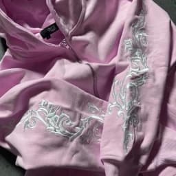 New Fashion High Street Pink Vine Pattern Embroidered Women Sports Hoodie Gothic Harajuku Casual Men and Women Hoodies