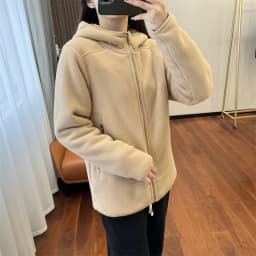 2026 Women Fleece Hoodies Spring Sweatshirts Zipper Pockets Long Sleeves Hooded Thick Loose Y2k Casual Office Lady Autumn Winter