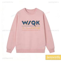 WSQK The Squawk 94.5 FM Radio Sweatshirt Wsqk Unisex Sweatshirts Vintage Sci-fi Crewneck 80s Nostalgic Sweater Retro Shirt Gift