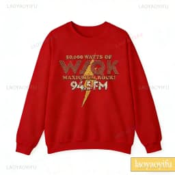 WSQK The Squawk 94.5 FM Radio Sweatshirt Wsqk Unisex Sweatshirts Vintage Sci-fi Crewneck 80s Nostalgic Sweater Retro Shirt Gift