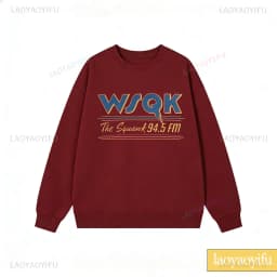 WSQK The Squawk 94.5 FM Radio Sweatshirt Wsqk Unisex Sweatshirts Vintage Sci-fi Crewneck 80s Nostalgic Sweater Retro Shirt Gift