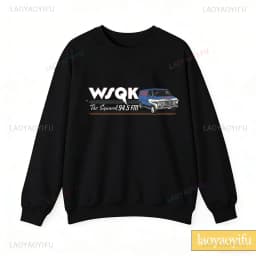 WSQK The Squawk 94.5 FM Radio Sweatshirt Wsqk Unisex Sweatshirts Vintage Sci-fi Crewneck 80s Nostalgic Sweater Retro Shirt Gift