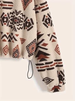 Ms Aztec National Printing Ultra-Fine Austrian Fleece Sweater Zipper Lady