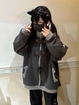 Japanese Printing Sweatshirt Casual Loose Patchwork Streetwear Hoody Coat Y2k Aesthetic Zipper Harajuku Grunge Pocket Hoodies