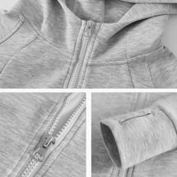 Casual Solid Zipped Hooded Sweatshirts Women Korean Style Slim Fit Sports Hoodie with Pocket Woman Spring Long Sleeve Outerwear