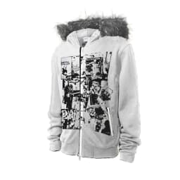 Streetwear Vintage Harajuku Gothic Print Hooded Sweatshirt Coat Aesthetic Slim Jacket Y2k Fur Patchwork Grunge Hoodies Women
