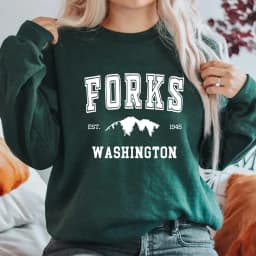 Twilight Unisex Crewneck Sweatshirt Forks Washington Hoodie Team Edward Sweatshirts Women Long Sleeve Harajuku Graphic Hoodies
