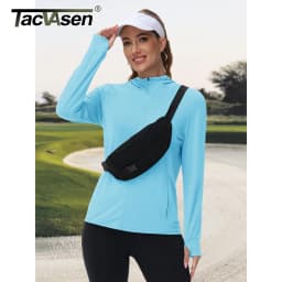 TACVASEN Summer Sun Protection Hoodies Womens Long Sleeve Casual Shirts UPF 50+ Sun Block Full Zip T-shirts With Zipper Pockets