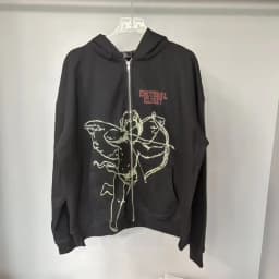 Mixed Emotion Zipper Hoodie Thin 100% Cotton Diamond Pattern Casual Streetwear Sweatshirt Mixed Emotion Jacket Pants