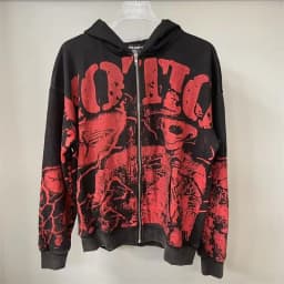 Mixed Emotion Zipper Hoodie Thin 100% Cotton Diamond Pattern Casual Streetwear Sweatshirt Mixed Emotion Jacket Pants