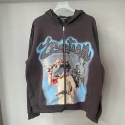 Mixed Emotion Zipper Hoodie Thin 100% Cotton Diamond Pattern Casual Streetwear Sweatshirt Mixed Emotion Jacket Pants