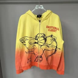 Mixed Emotion Zipper Hoodie Thin 100% Cotton Diamond Pattern Casual Streetwear Sweatshirt Mixed Emotion Jacket Pants