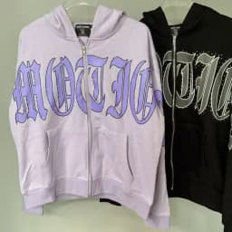 Mixed Emotion Zipper Hoodie Thin 100% Cotton Diamond Pattern Casual Streetwear Sweatshirt Mixed Emotion Jacket Pants