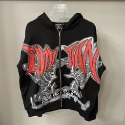 Mixed Emotion Zipper Hoodie Thin 100% Cotton Diamond Pattern Casual Streetwear Sweatshirt Mixed Emotion Jacket Pants