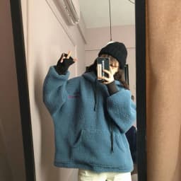 Lamb Velvet Hooded Sweatshirt Women's Autumn Winter New Loose Korean Version Student Top Coat Crew Neck Print Casual Streetwear