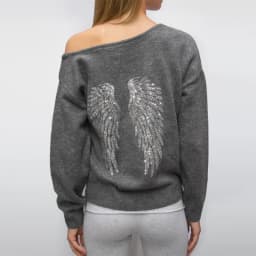 2026 Glitter Angel Wings Hoodie Women's Street Loose Long Sleeve White Pullover Fashionable 2000 Harajuku Casual Sweatshirt