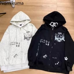 Zip Up Hoodie Jackets Japanese Sweatshirts Preppy Style 2025 Ropa Mujer Hooded Cartoon Zipper Casual Fashion Hoodies Y2k Tops