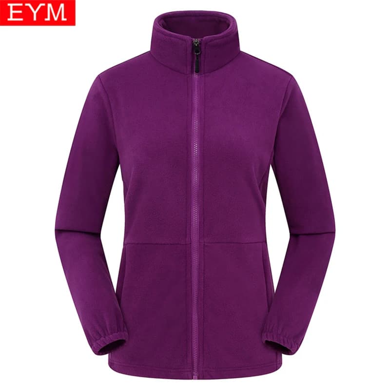 2024 Autumn Winter New Warm Women Fleece Sweatshirts Solid Color Ladies Outdoor Running Style Polar Fleece Zipper Coat Clothes