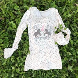 2000s Sweet Cute Ruffles O-neck Y2K Vintage Floral/Polka Dot Long Sleeve Top Retro Pony Graphic Slim-Fit Layering T-Shirt Japan