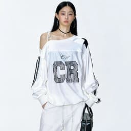 2026 Y2k Aesthetic Lace Letter Hoodie Women Skew Collar Bandage Streetwear Hoody Harajuku Oversized Casual Grunge Sweatshirt