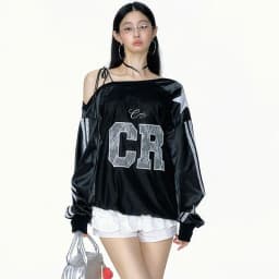 2026 Y2k Aesthetic Lace Letter Hoodie Women Skew Collar Bandage Streetwear Hoody Harajuku Oversized Casual Grunge Sweatshirt