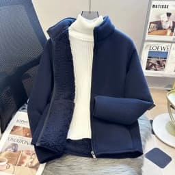 2026 Fashion Polar Fleece Sweatshirt Women's Stand-up Collar Short Coat Autumn Winter Zipper-up Thicken Jacket Lady Warm Tops