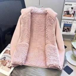 2026 Fashion Polar Fleece Sweatshirt Women's Stand-up Collar Short Coat Autumn Winter Zipper-up Thicken Jacket Lady Warm Tops